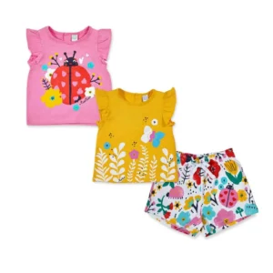 2 CAMISETAS Y SHORT PUNTO TINY CRITTERS T4A