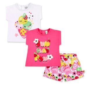 2 CAMISETAS Y SHORT PUNTO CREAMY ICE 5A